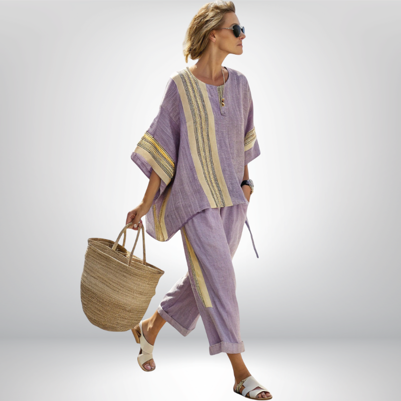 Daisy | Boho komplet w paski