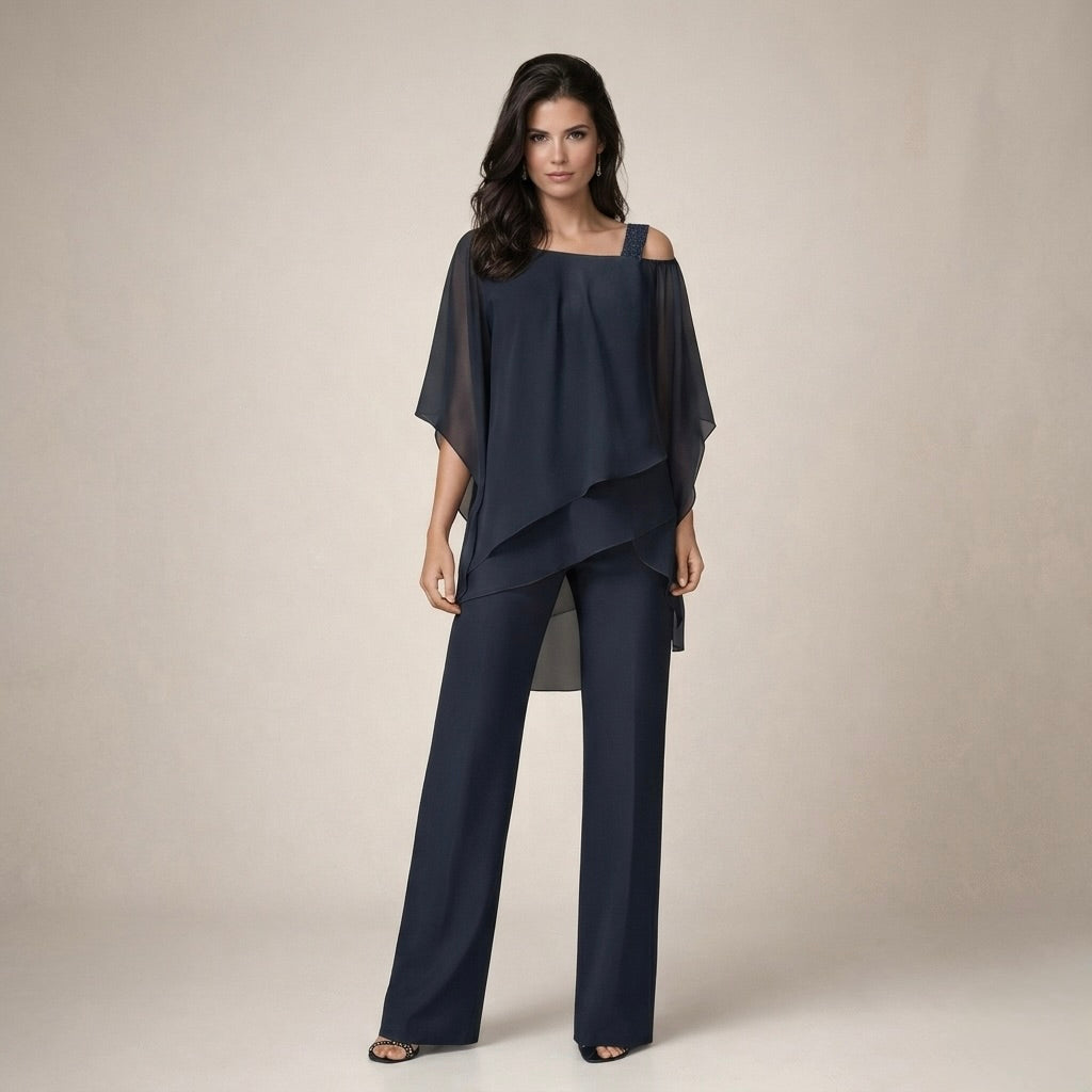Lina | Elegancki Komplet z Warstwową Bluzką