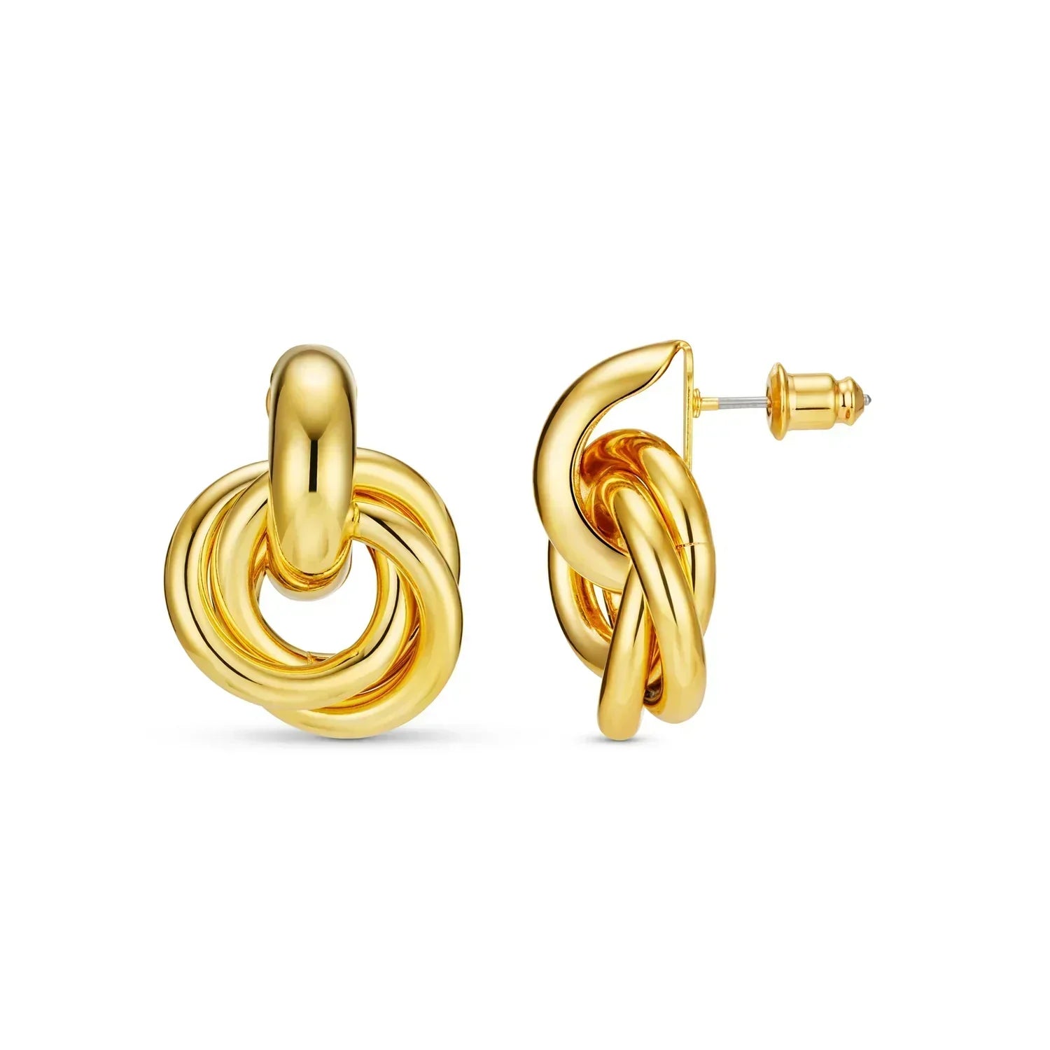 Kolczyki Statement z przeplatanymi elementami