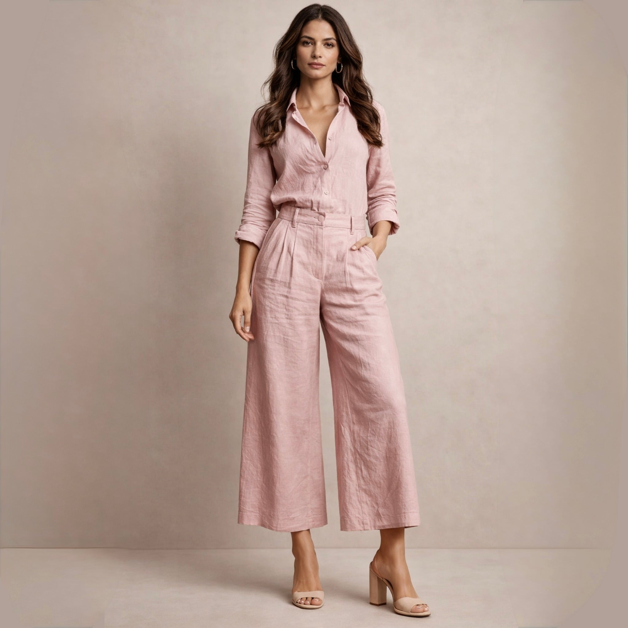 Delphine | Elegancki Komplet Lniany