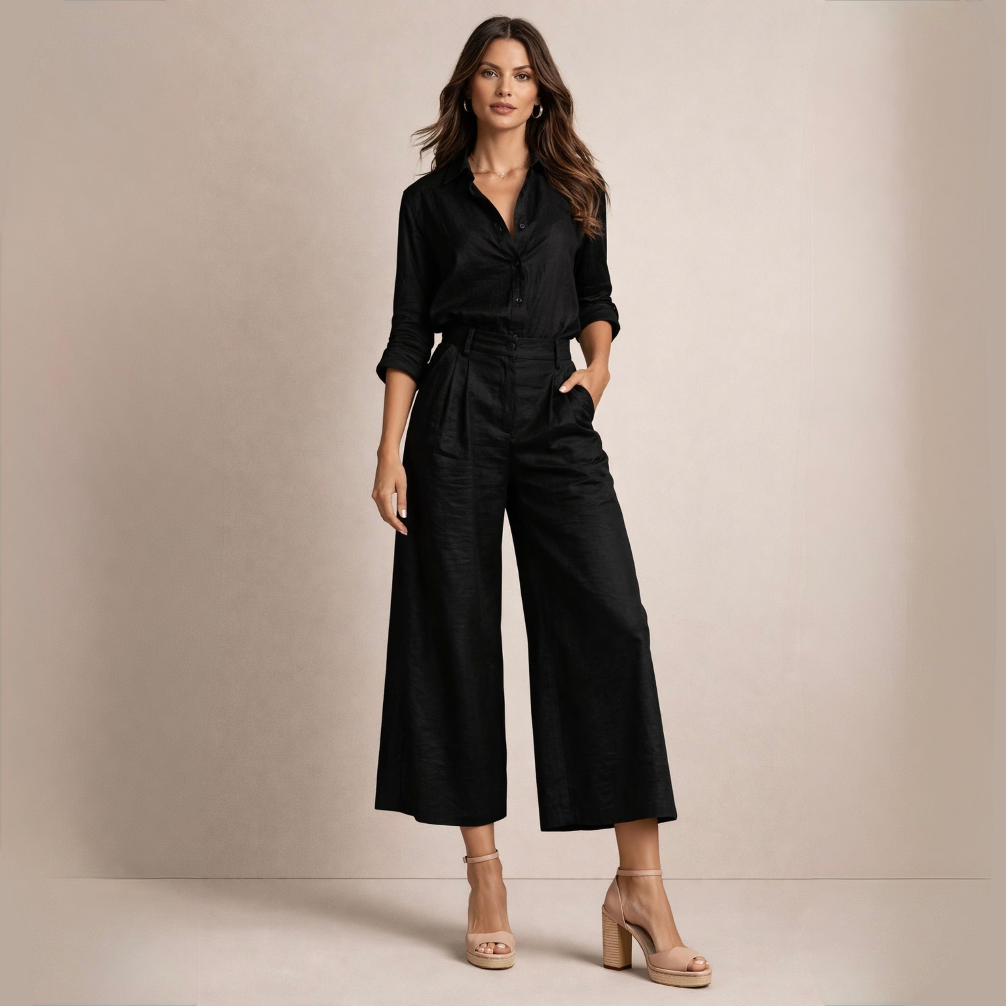 Delphine | Elegancki Komplet Lniany